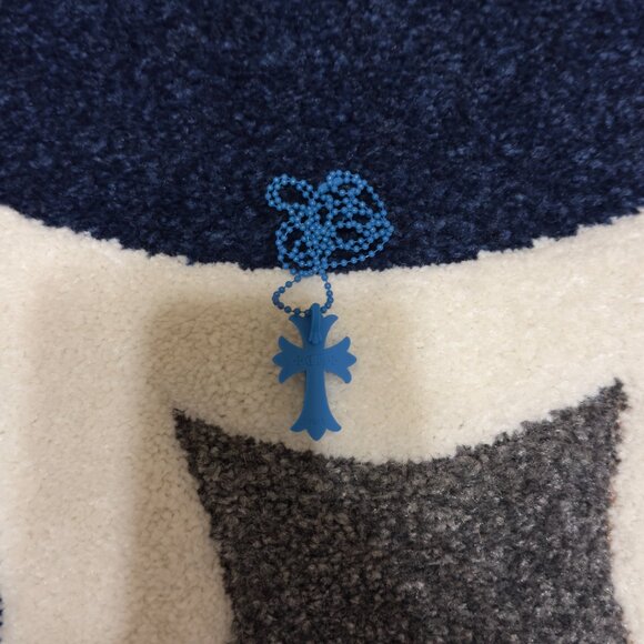 Chrome Hearts Rubber CH Cross Small Necklace Silicone Blue - Picture 2 of 2